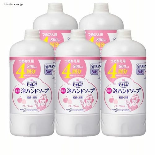  【予約】花王 【5個セット】 ビオレu 泡ハンドソープ フルーツの香り つめかえ 800ml 【プラザセレクト】【プラザマーケット】※8〜14営業日以内に発送予定