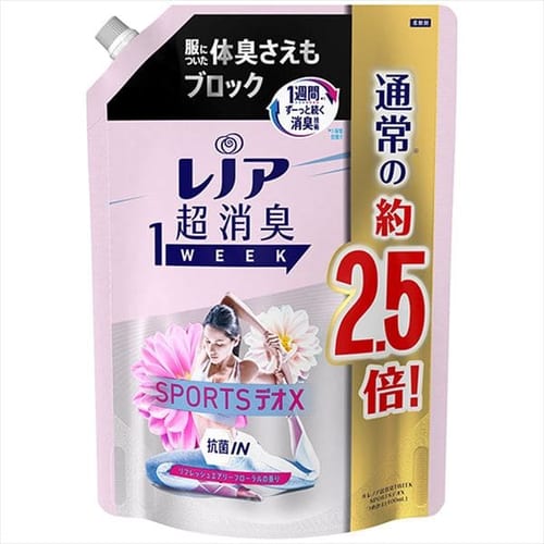  【2個セット】 レノア 超消臭 1WEEK 1WEEKスポーツデオXリフレッシュエアリーフローラル詰替 特大980mL【プラザセレクト】【プラザマーケット】