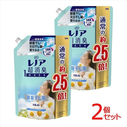  【2個セット】レノア 超消臭 1WEEK 1WEEK 部屋干し詰め替え特大980mL【プラザセレクト】【プラザマーケット】