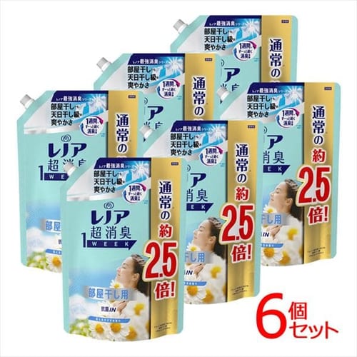  【6個セット】レノア 超消臭 1WEEK 1WEEK 部屋干し詰め替え特大980mL【プラザセレクト】【プラザマーケット】