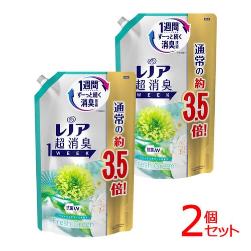 2個セット】レノア 超消臭 1WEEK フレッシュグリーン詰替 超特大1390mL【プラザセレクト】【プラザマーケット】  7188225│アイリスプラザ│アイリスオーヤマ公式通販サイト