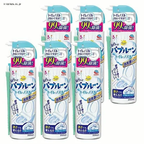 アース製薬 【6個セット】らくハピ ねらってバブルーン トイレノズル 200mL_0