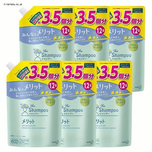  【予約】花王 【6個セット】メリット シャンプー詰替え大容量1200ml 【プラザセレクト】【プラザマーケット】※8〜14営業日以内に発送予定