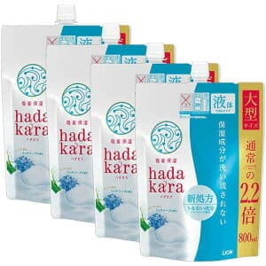 ＜アイリスプラザ＞ 【4個セット】ライオン hadakaraボディソープ リッチソープの香り 詰替え用 大型サイズ 800ml 【プラザマーケット】