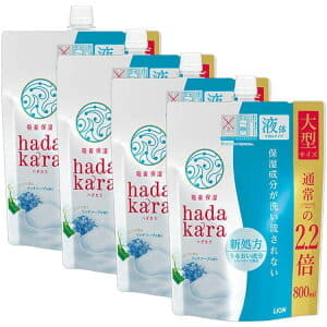  【4個セット】ライオン hadakaraボディソープ リッチソープの香り 詰替え用 大型サイズ 800ml 【プラザセレクト】【プラザマーケット】
