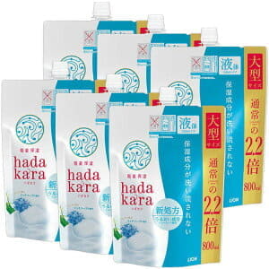  【6個セット】ライオン hadakaraボディソープ リッチソープの香り 詰替え用 大型サイズ 800ml 【プラザセレクト】【プラザマーケット】