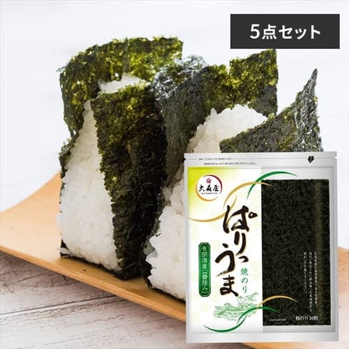 大森屋 【5個】大森屋 ぱりうま焼のり全形10枚 【プラザセレクト