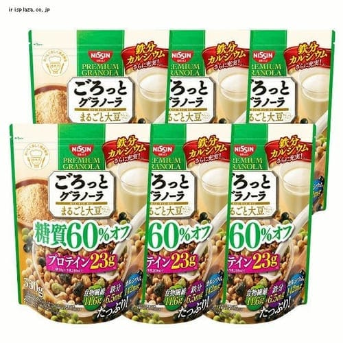 日清シスコ 【6袋】ごろっとグラノーラ まるごと大豆 糖質オフ 【プラザセレクト】【プラザマーケット】  7195360│アイリスプラザ│アイリスオーヤマ公式通販サイト