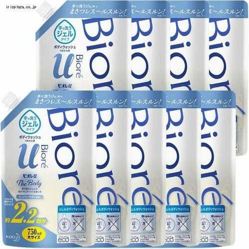  【予約】【9個セット】ビオレuザボディジェルサボン替え750ml 【プラザセレクト】【プラザマーケット】 ※8〜14営業日以内に発送予定