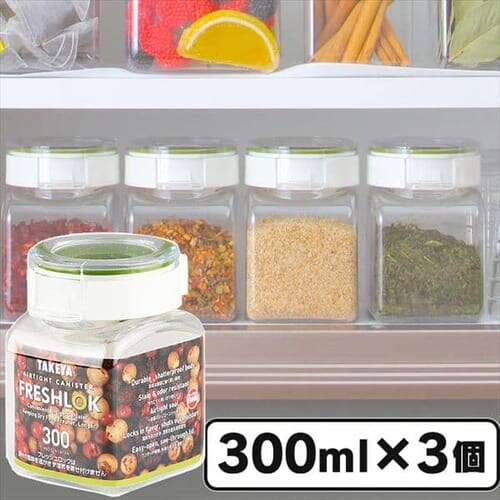 タケヤ フレッシュロック 角型【300ml×3個】_0