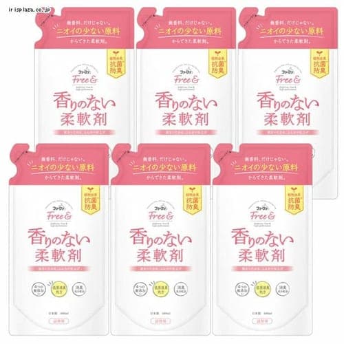  【予約】［6個セット］ファーファ Free＆（フリーアンド）柔軟剤 無香料 詰替 480mL 【プラザセレクト】