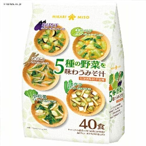 ＜アイリスプラザ＞ ひかり味噌 5種野菜を味わうみそ汁40食 【プラザマーケット】画像