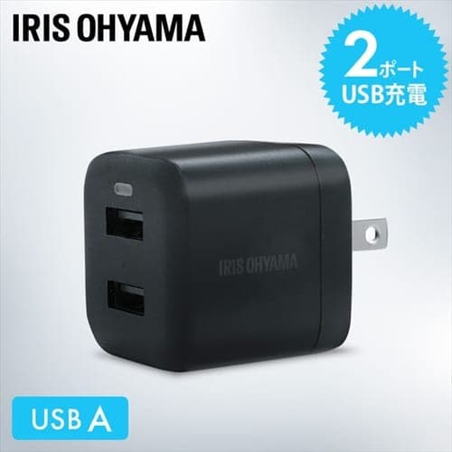 充電器 USB 2ポート IQC-C122 ブラック (Type-AA)