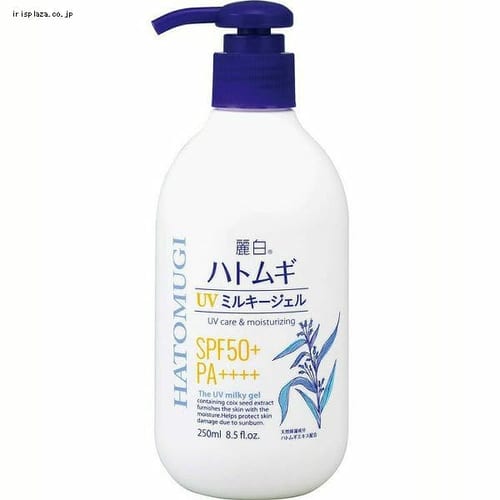 熊野油脂 【3個】麗白 ハトムギ UVミルキージェル SPF50+ PA++++ ポンプ 250ml 【プラザセレクト】  7249578│アイリスプラザ│アイリスオーヤマ公式通販サイト