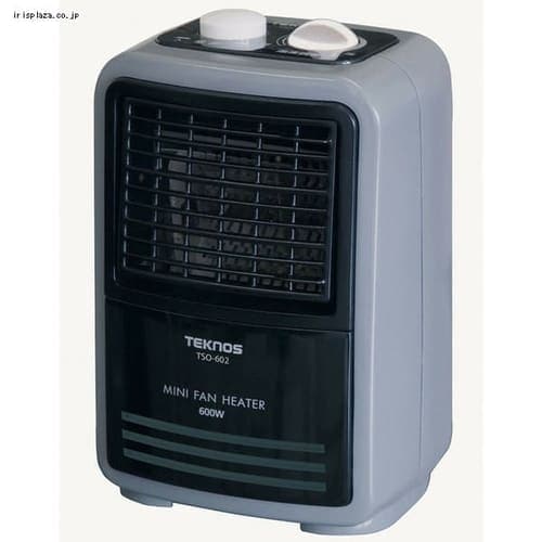 ＜アイリスプラザ＞ TEKNOS ミニファンヒーター（温調付）600W カーキグレー TSO-604