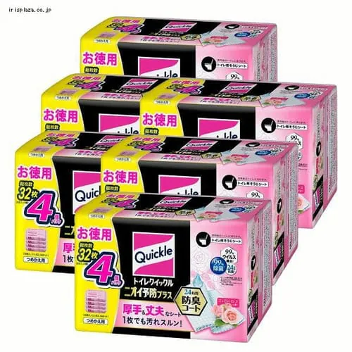【6個セット】トイレクイックルニオイ予防プラスローズ替え32枚_0