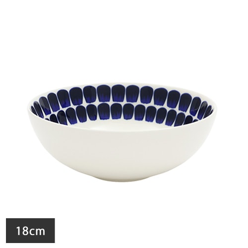 ARABIA アラビアTuokio plate deep 18cm cobalt blue