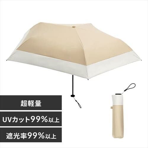 日傘 折り畳み傘 超軽量 UVカット 晴雨兼用 ビコーズ PUスーパーライト/バイカラー ミニ B-093948 全4色_0