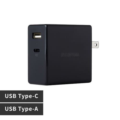 充電器 USB 2ポート IQC-C652-B ブラック (Type-A/ Type-C)