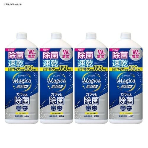 LION 【4個セット】CHARMY Magica 速乾+(プラス)カラッと除菌 クリアレモンの香り つめかえ用大型サイズ 850ml 【プラザセレクト】_0