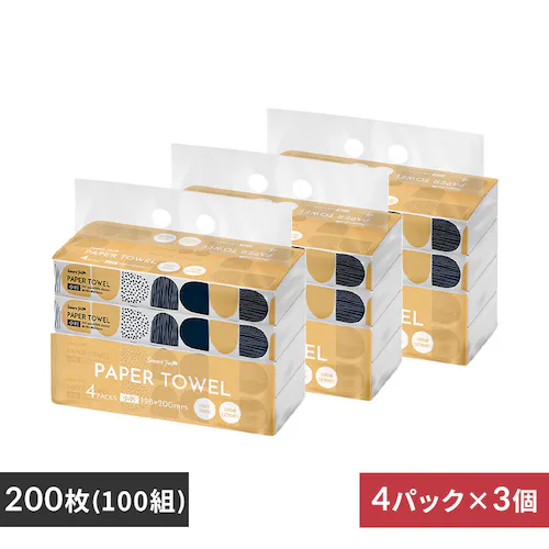 【12パック】ペーパータオル 4パック×3個 スマートエール_0