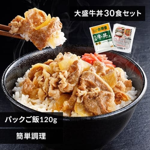 ＜アイリスプラザ＞ 吉野家 冷凍牛丼の具 大盛 160g 30食セット パックご飯 120g×40パック 【時間指定不可】【代引不可】【同梱不可】