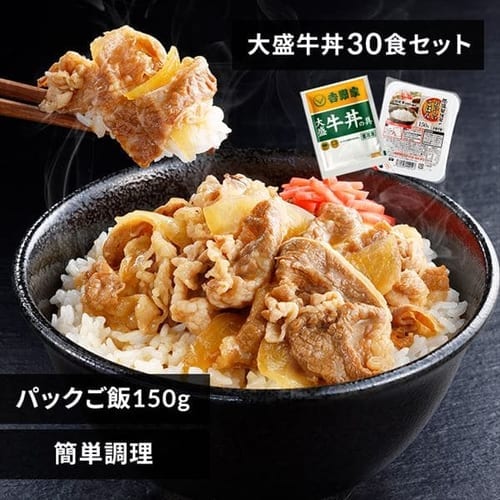 ＜アイリスプラザ＞ 吉野家 冷凍牛丼の具 大盛 160g 30食セット パックご飯 150g×40パック 【時間指定不可】【代引不可】【同梱不可】画像