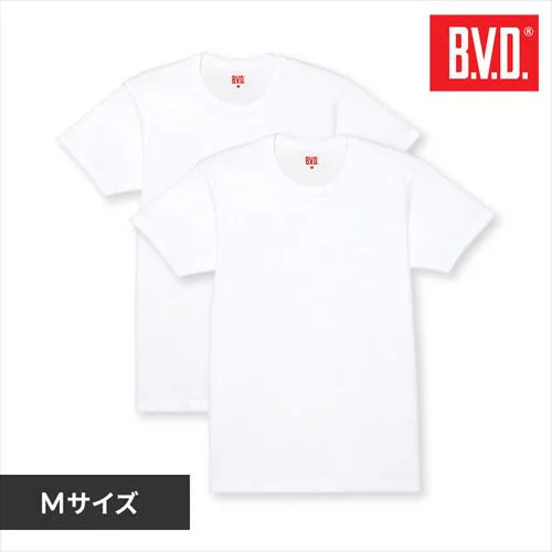 ≪セール≫BVD 丸首半袖シャツ2枚組 M【代引き不可】_0