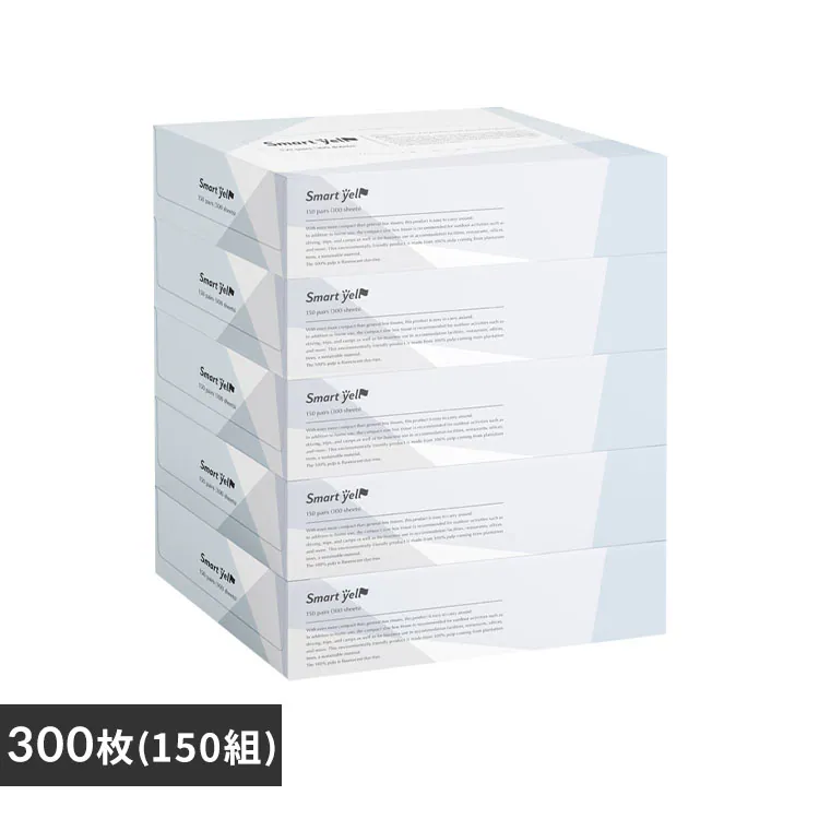 【5箱】 ティッシュ 300枚 (150組) 5箱 ユニバーサルペーパー