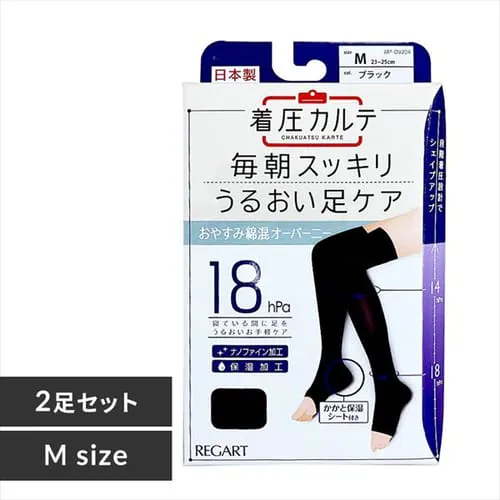 おやすみ綿混ナイロンオーバーニー(2足組) ブラック MP-OV2042 M【代引き不可】_0