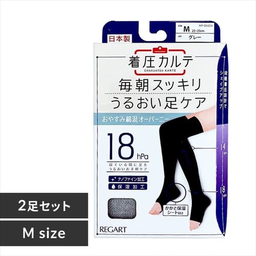 おやすみ綿混ナイロンオーバーニー(2足組) ブラック MP-OV2042 S