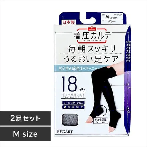おやすみ綿混ナイロンオーバーニー(2足組) グレー MP-OV2042 M【代引き不可】_0