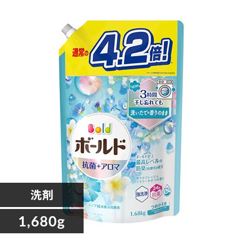 P&G ボールド ジェル 詰替 ウルトラジャンボサイズ 爽やかフレッシュフラワーサボンの香り 1680g_0