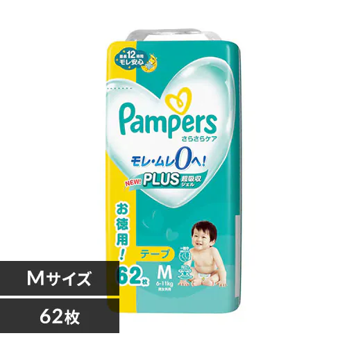 P&G パンパースさらさらケア テープ / ウルトラジャンボ M 62枚(6-11kg) _0