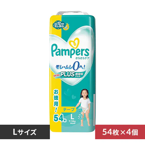 P&G 【4個セット】パンパースさらさらケア テープ / ウルトラジャンボ L 54枚(9-14kg) _0