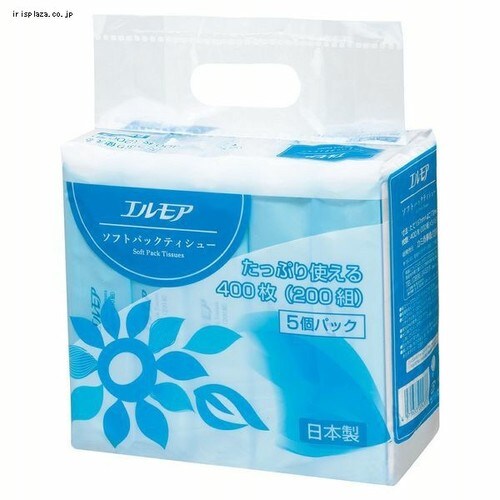 エルモア ソフトパック ティシュー 200W 5P_0