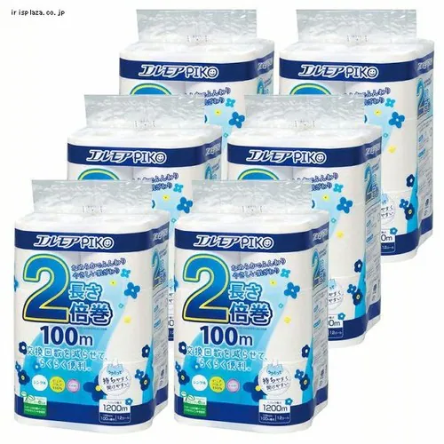 エルモア 【6個セット】トイレットペーパー ピコ 2倍巻き 12ロール シングル 100m 142993_0