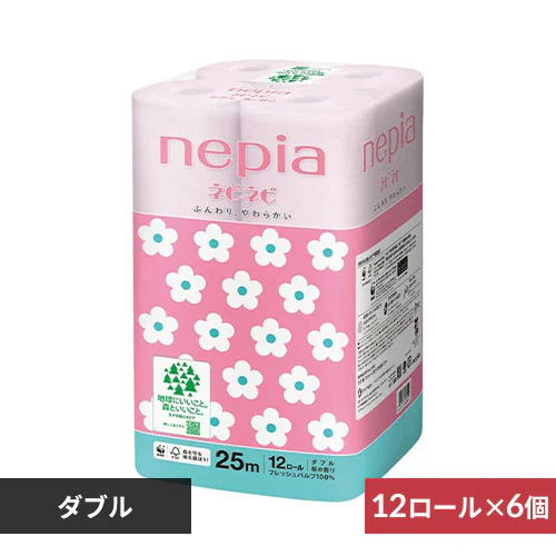 トイレットペーパー シングル ダブル ネピアネピネピトイレット12ロール 50M 8個セット フレッシュパルプ nepia ネピネピ 無香料 やわらかい 王子ネピア (D) 6個セット】ネピアネピネピ トイレットロール 12ロール ダブル 桜 25m巻き 541356 7265950 │アイリスオーヤマ公式通販アイリスプラザ