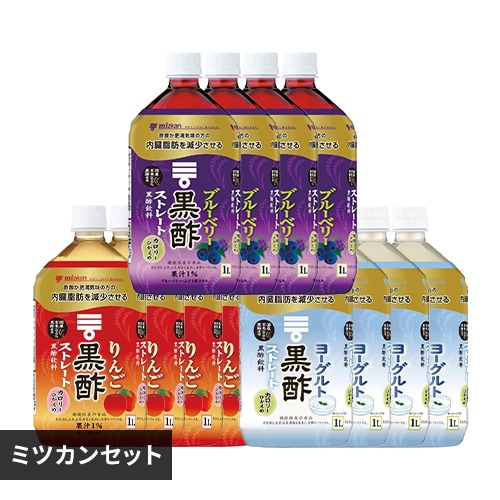 【12本】 黒酢 ストレート リンゴ×ヨーグルト×ブルーベリー