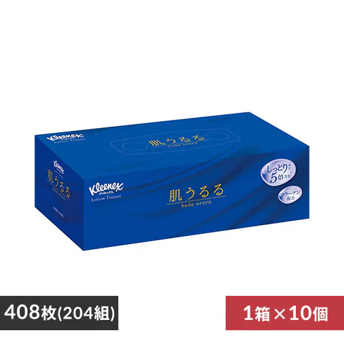 【10個セット】クリネックス ティッシュ ローション 保湿 肌うるる 204組(408枚) 48403 【プラザセレクト】_0