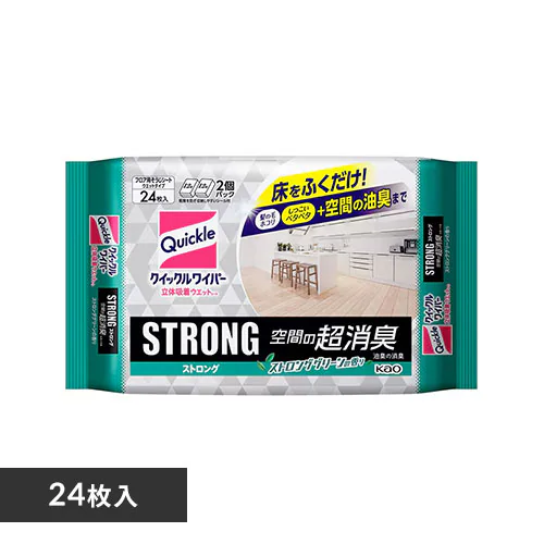 クイックルワイパー 立体吸着ウエットシート ストロング 空間の超消臭 24枚 _0