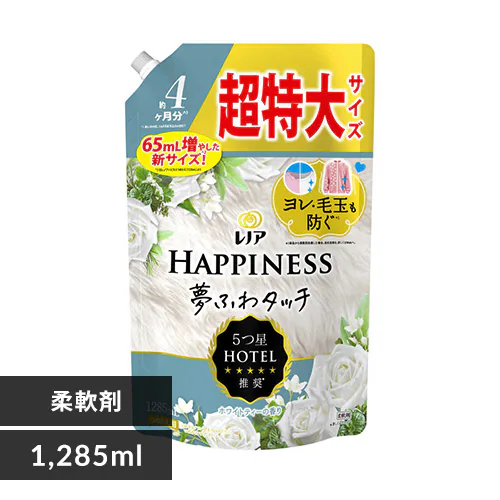 P&G レノアハピネス 夢ふわタッチ 詰替 超特大 ホワイトティー 1285ml