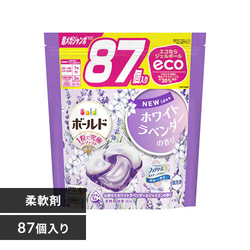 P&G ボールドジェルボール4D 詰替 メガジャンボ ホワイトラベンダー&ジャスミン 87個_0