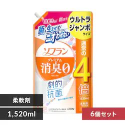 【6個セット】 LION ソフラン プレミアム消臭 詰替 ウルトラジャンボ アロマソープ 1520ml