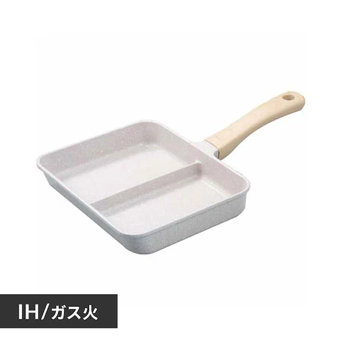 フライパン 卵焼き器 エッグパン  仕切り ダブル焼き ガス・IH対応 グレーマーブル【プラザセレクト】_0