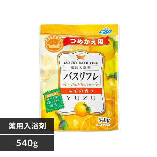 ライオンケミカル バスリフレ 薬用入浴剤 つめかえ用 ゆずの香り_0