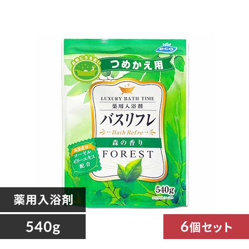 【6個セット】 ライオンケミカル バスリフレ 薬用入浴剤 つめかえ用 森の香り_0