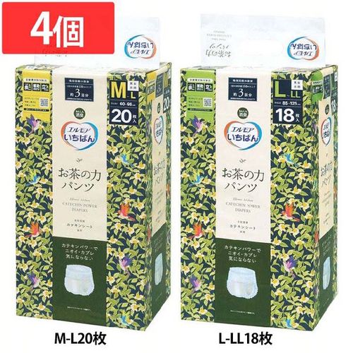 【4個】エルモアいちばん お茶の力パンツ L-LL18枚【プラザセレクト】