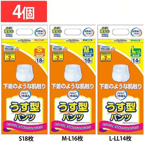 【4個】エルモアいちばん うす型パンツ S18枚【プラザセレクト】_0