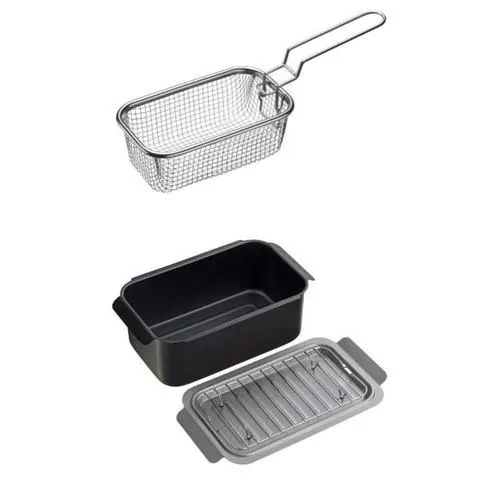 【セット品】ポコフリット IH対応角型揚げ鍋(アミ付)&ポコフリット 角型揚げざる RB-2700&RG-0561 【プラザセレクト】_0